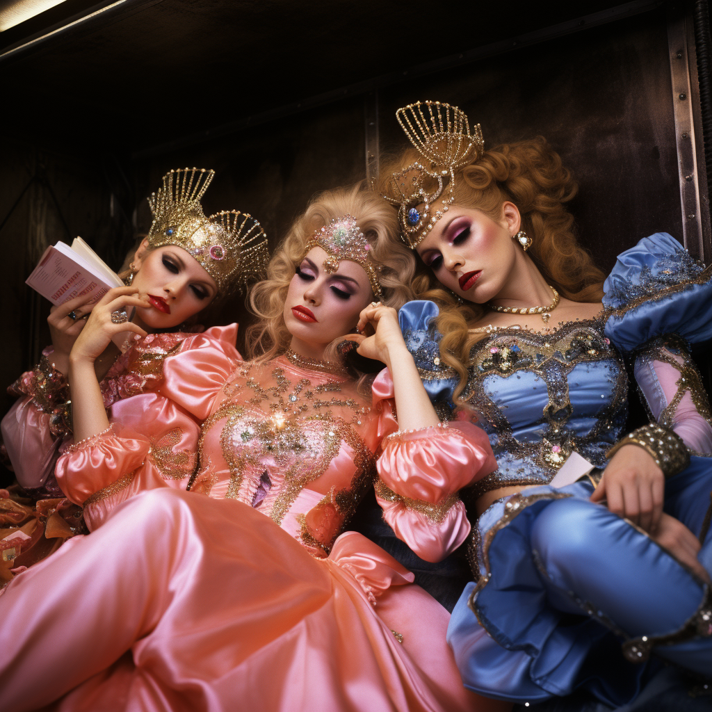 Backstage shot of Las Vegas show girls