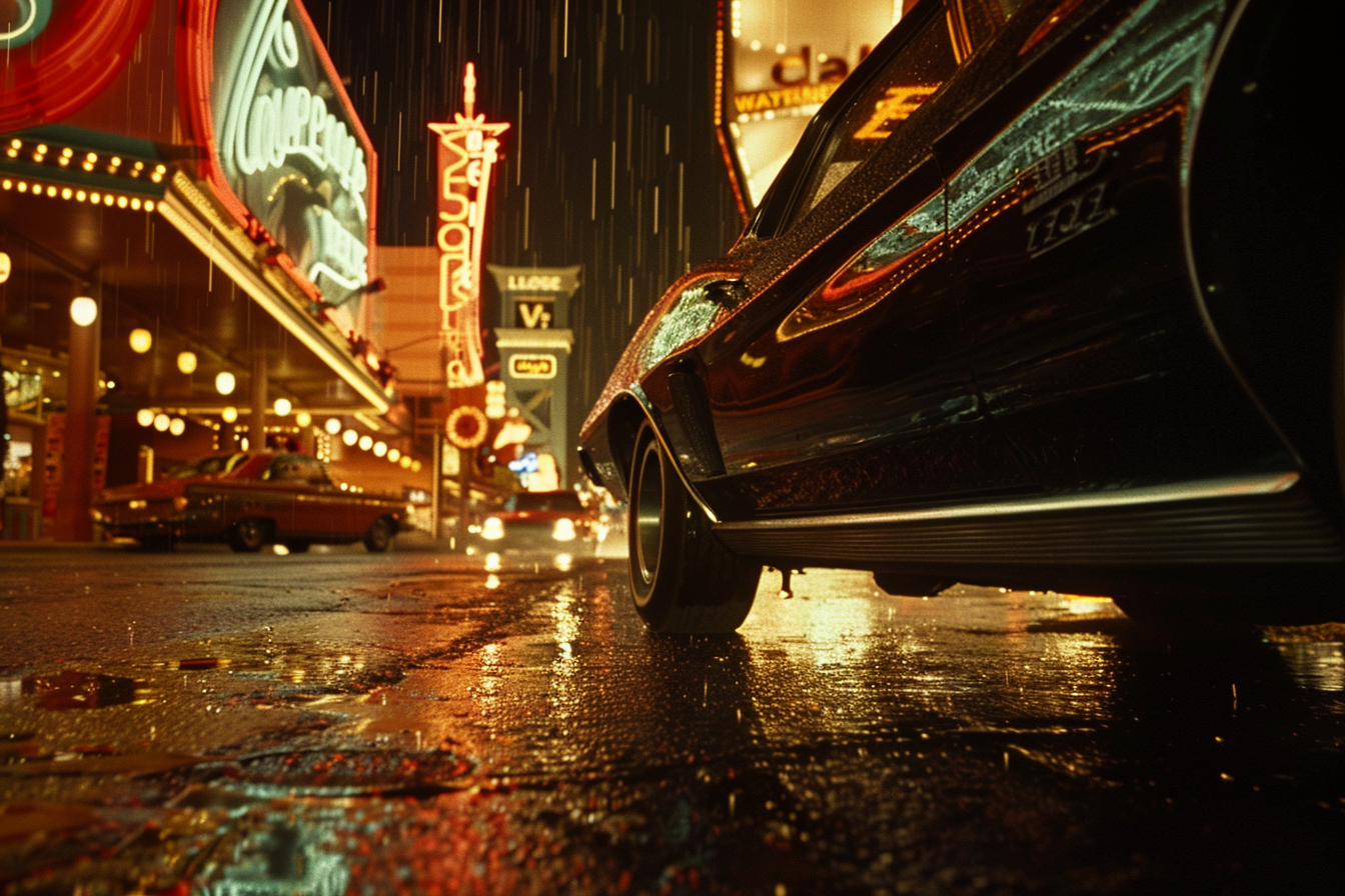 Las Vegas Street Lights Cinematic Shot