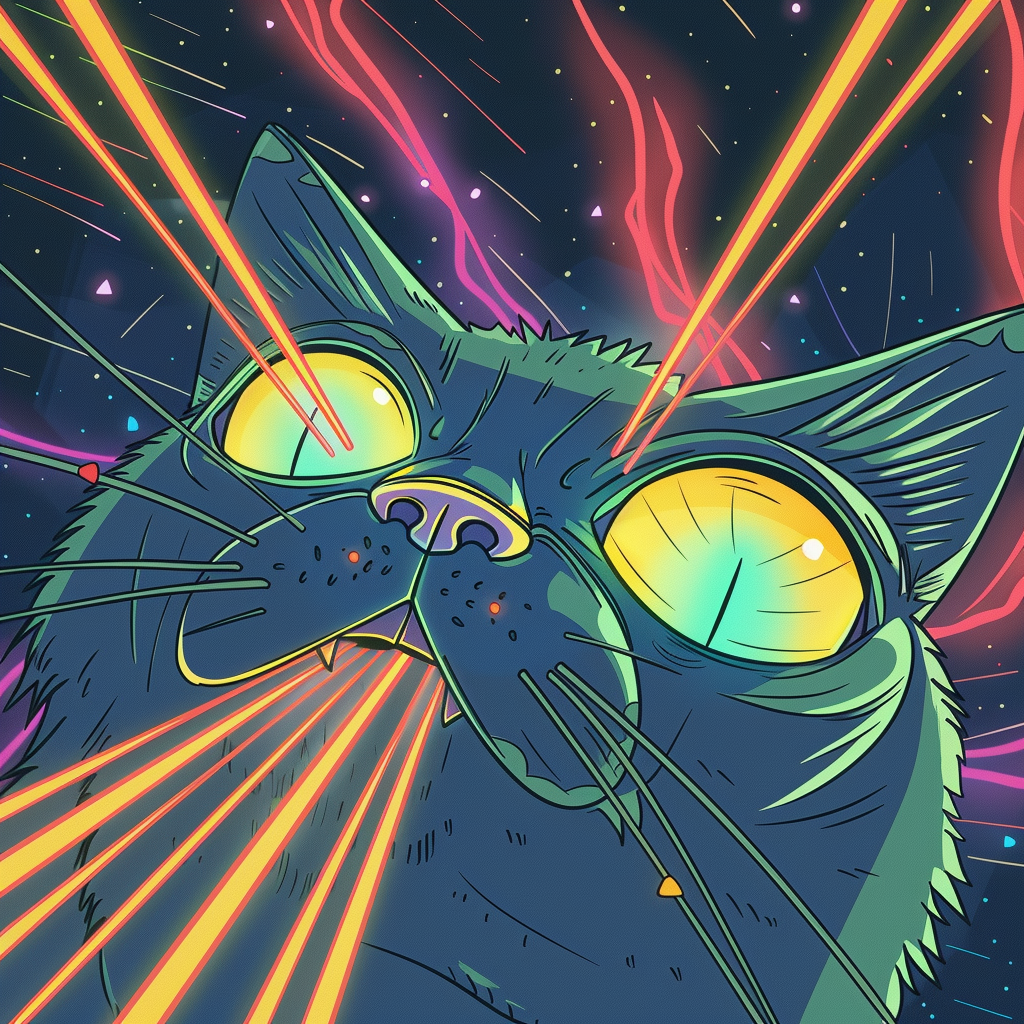 Cartoon laser eyes NFT art