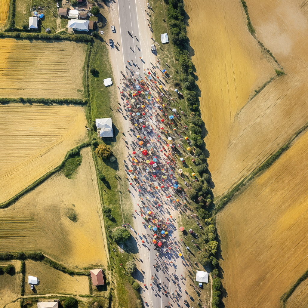 Runners sprinting towards the finish line