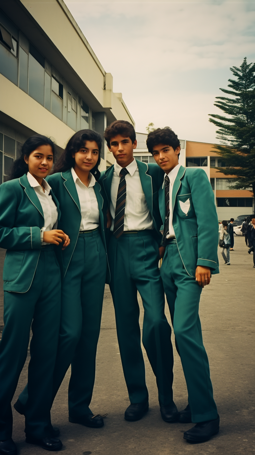 Latin students in uniform during Halloween