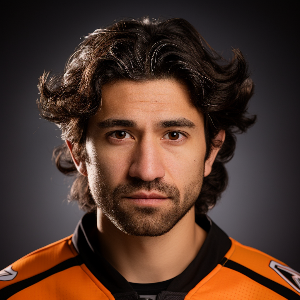 Latino Male Ice Hockey Player Headshot