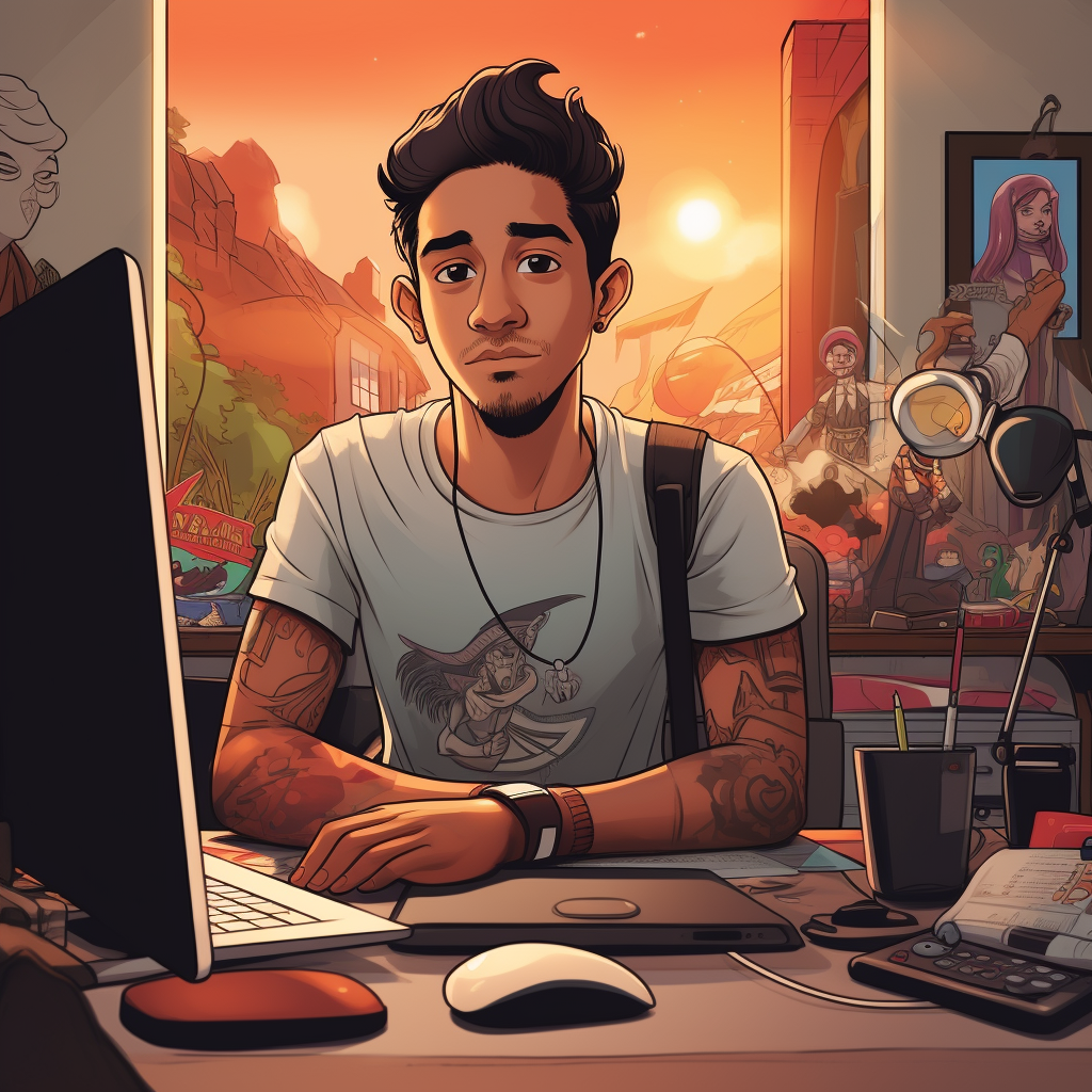 Sketching a latino character with passion