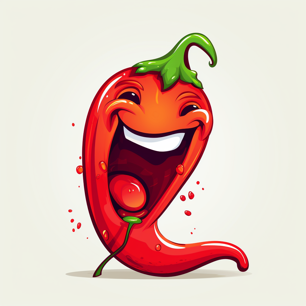 Laughing chili pepper logo art