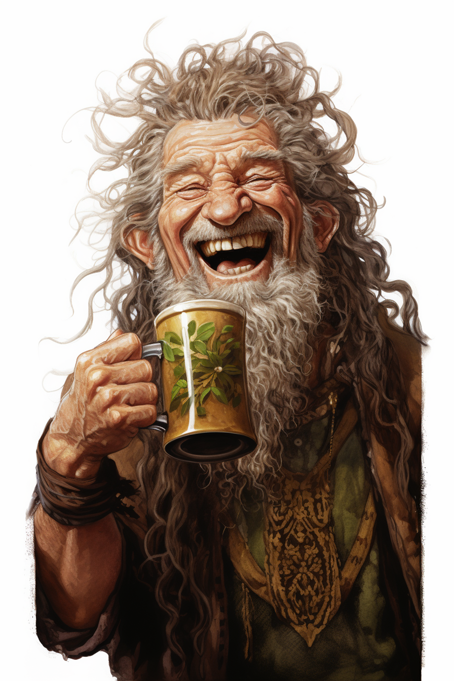 Handsome Druid Enjoying Ale