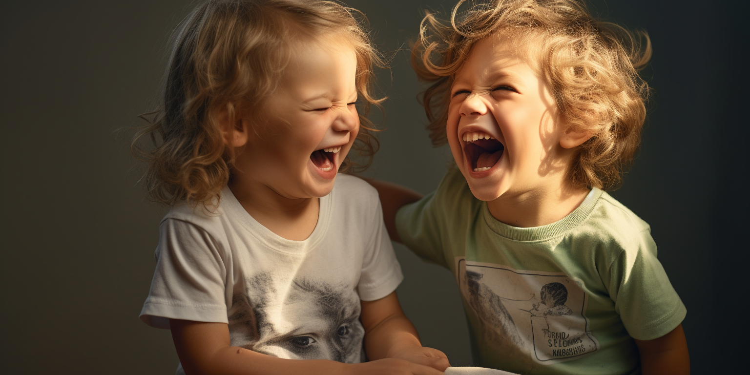 Two cute kids wearing a t-shirt together