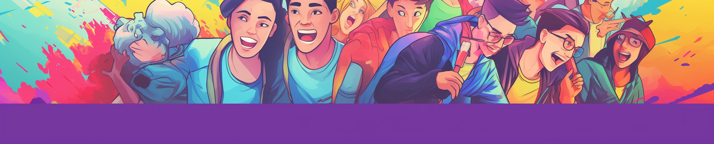 Group laughing together in YouTube banner