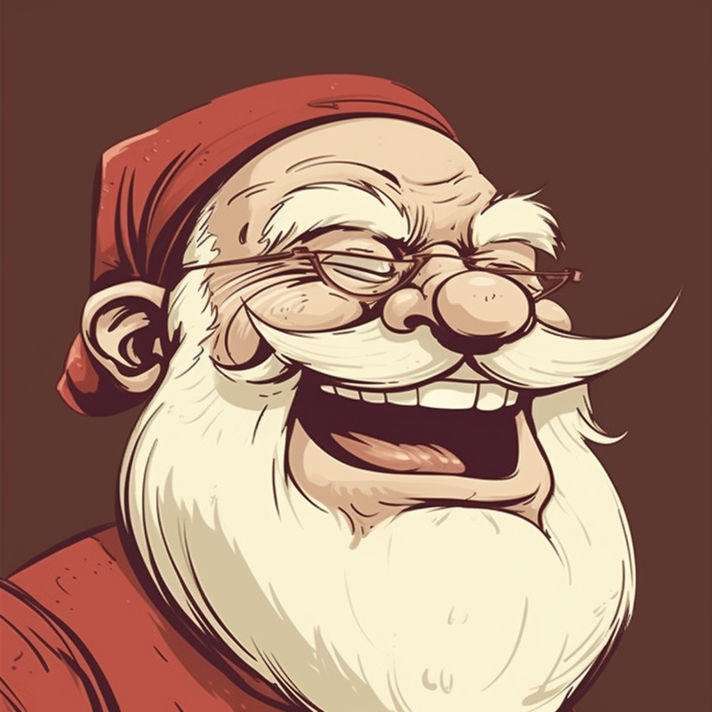 Santa laughing with joy