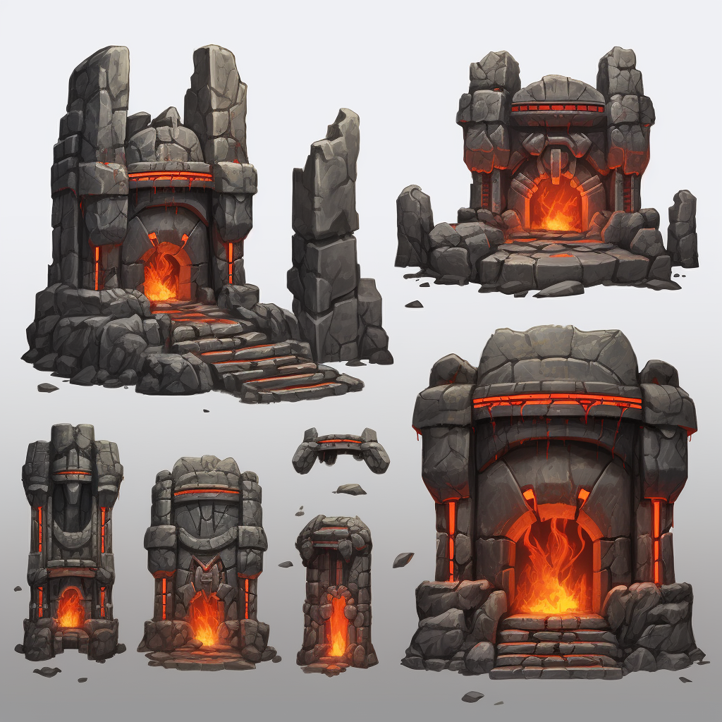 RPG game design for lava castle