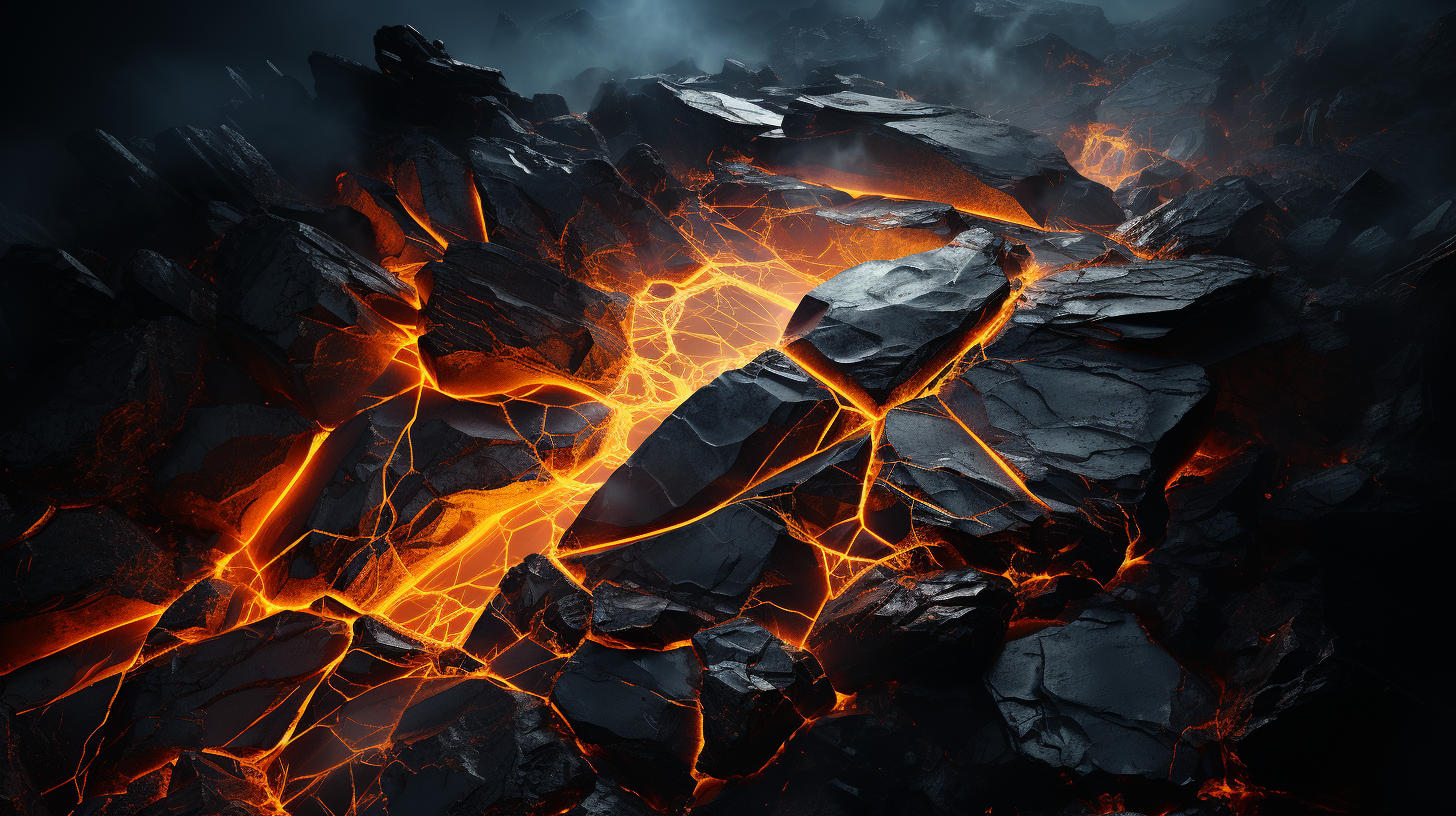 Awe-inspiring lava in cracked stones