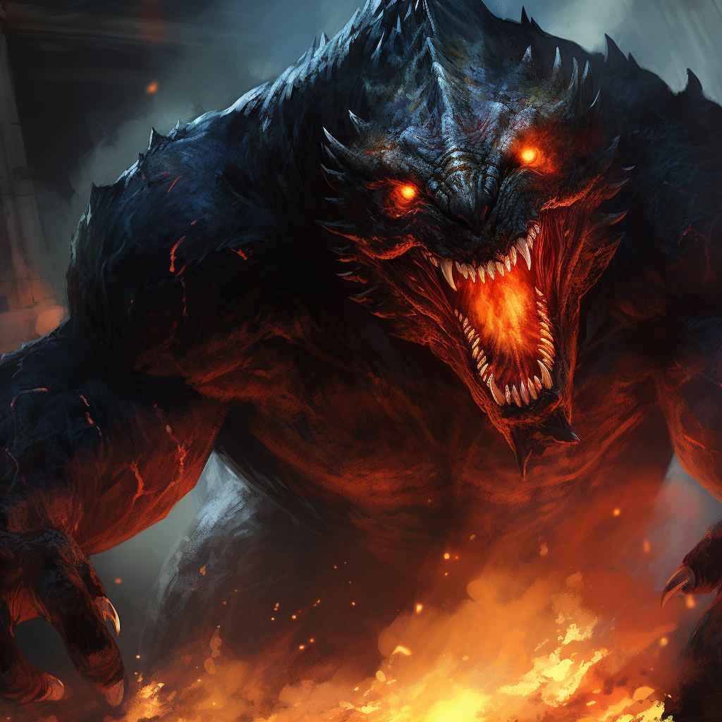 Lava Monster with Fiery Claws