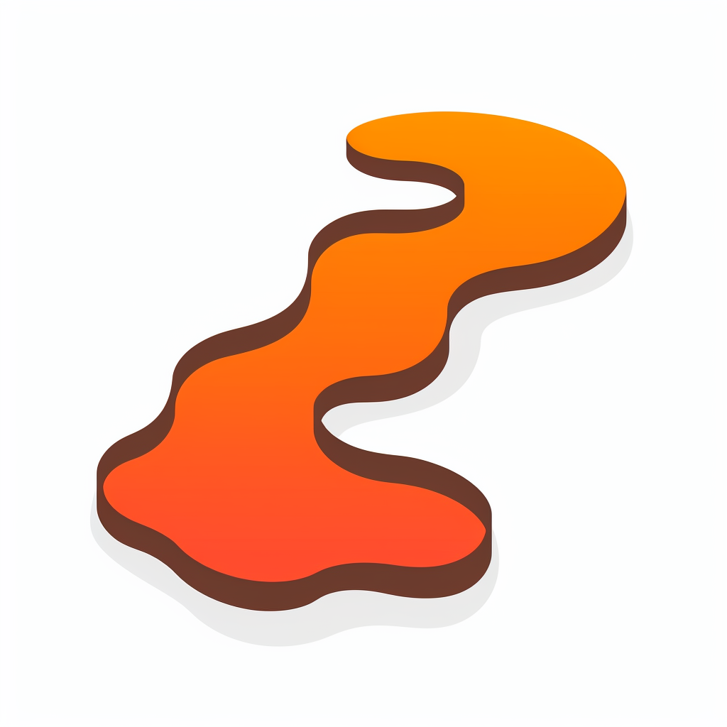 Lava river pictogram icon in indie game