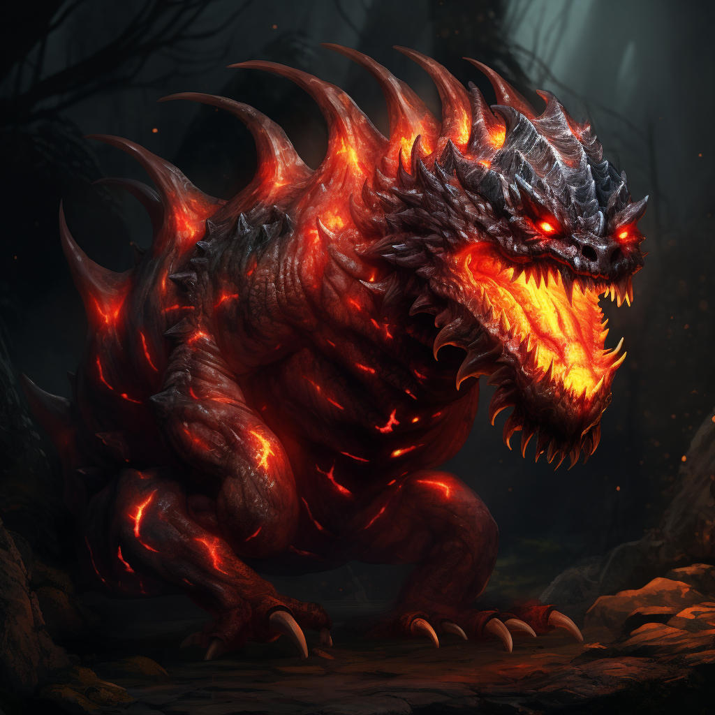 Digital art of a lava Wyrm larva