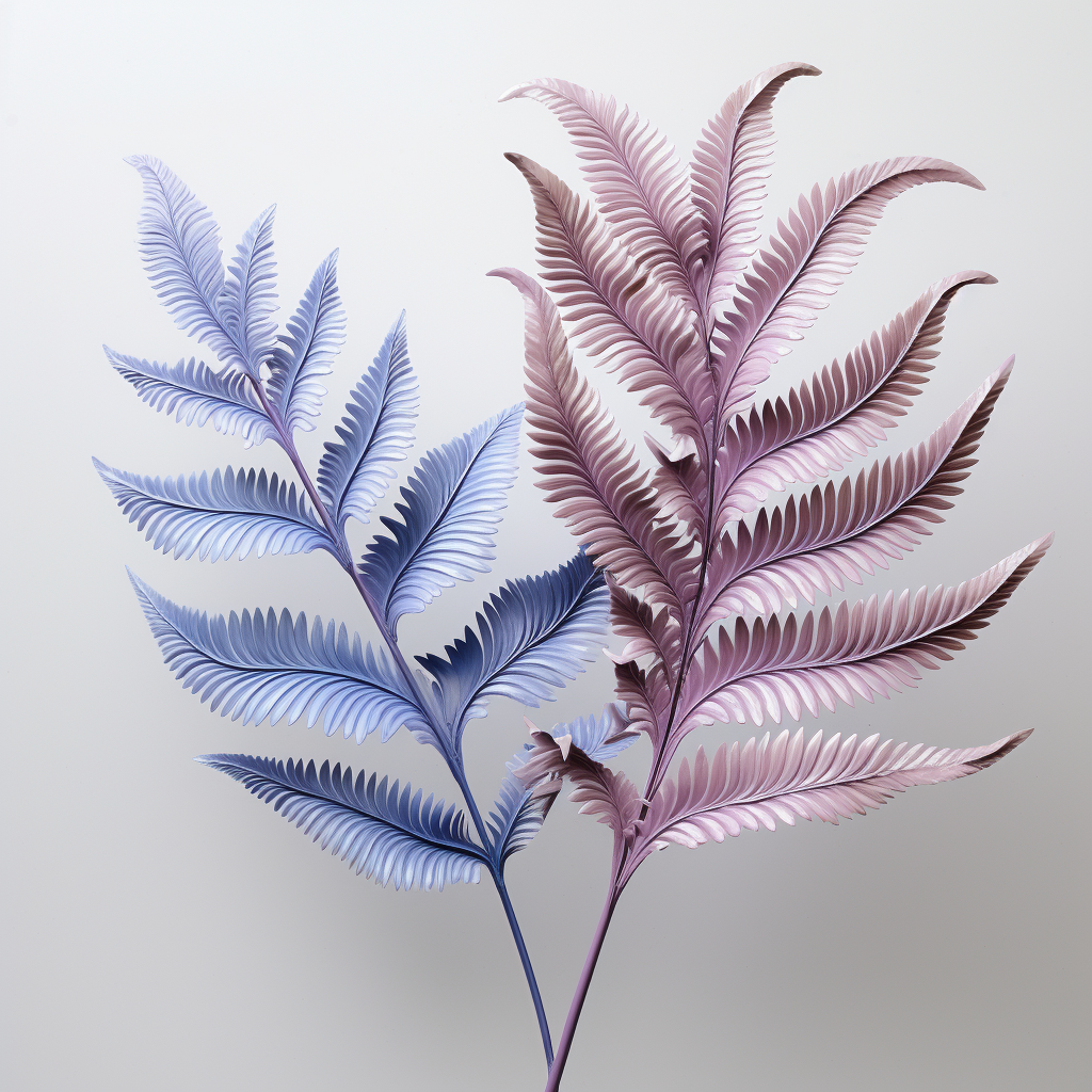 Lavender Blue Fern Art Deco