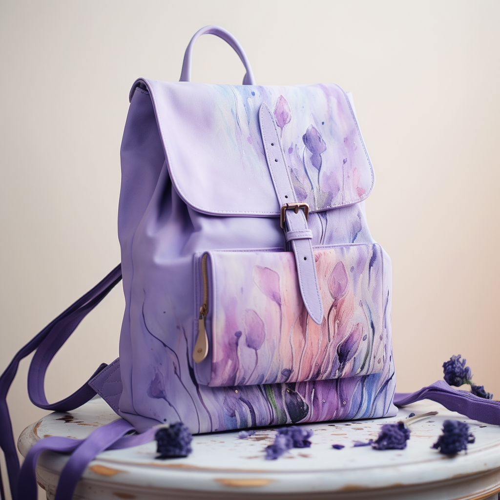 Soft lavender colored backpack