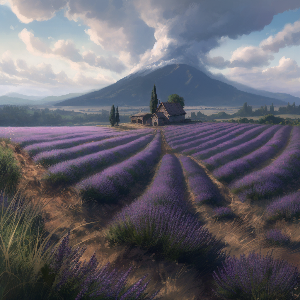 Beautiful Lavender Fields Artwork Hyperrealism