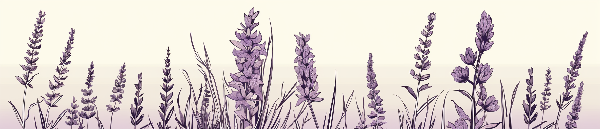 Lavender plant illustration in Americana style