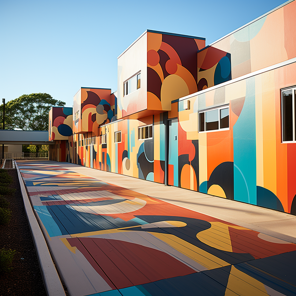 Abstract Lawn Bowling Mural Art