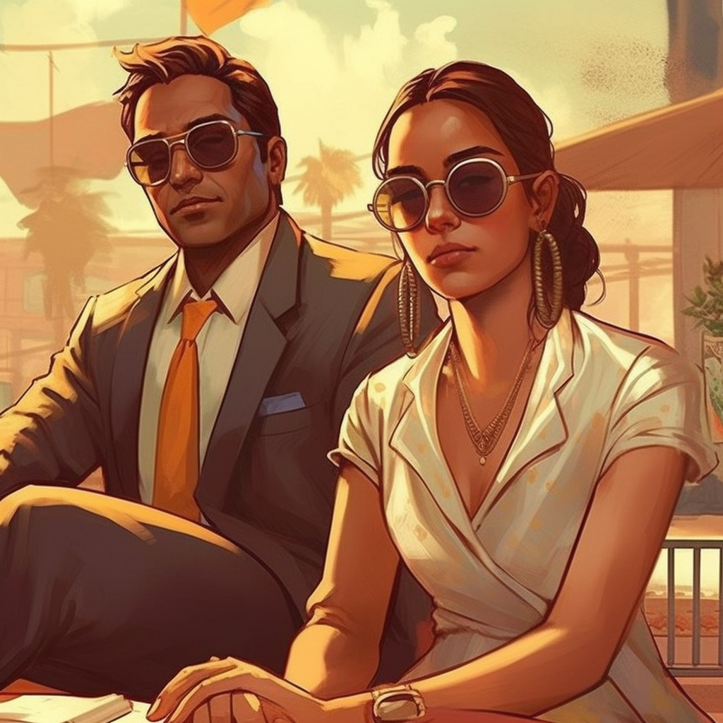 Indian Lawyer Girl and Gamer Guy in GTA Style