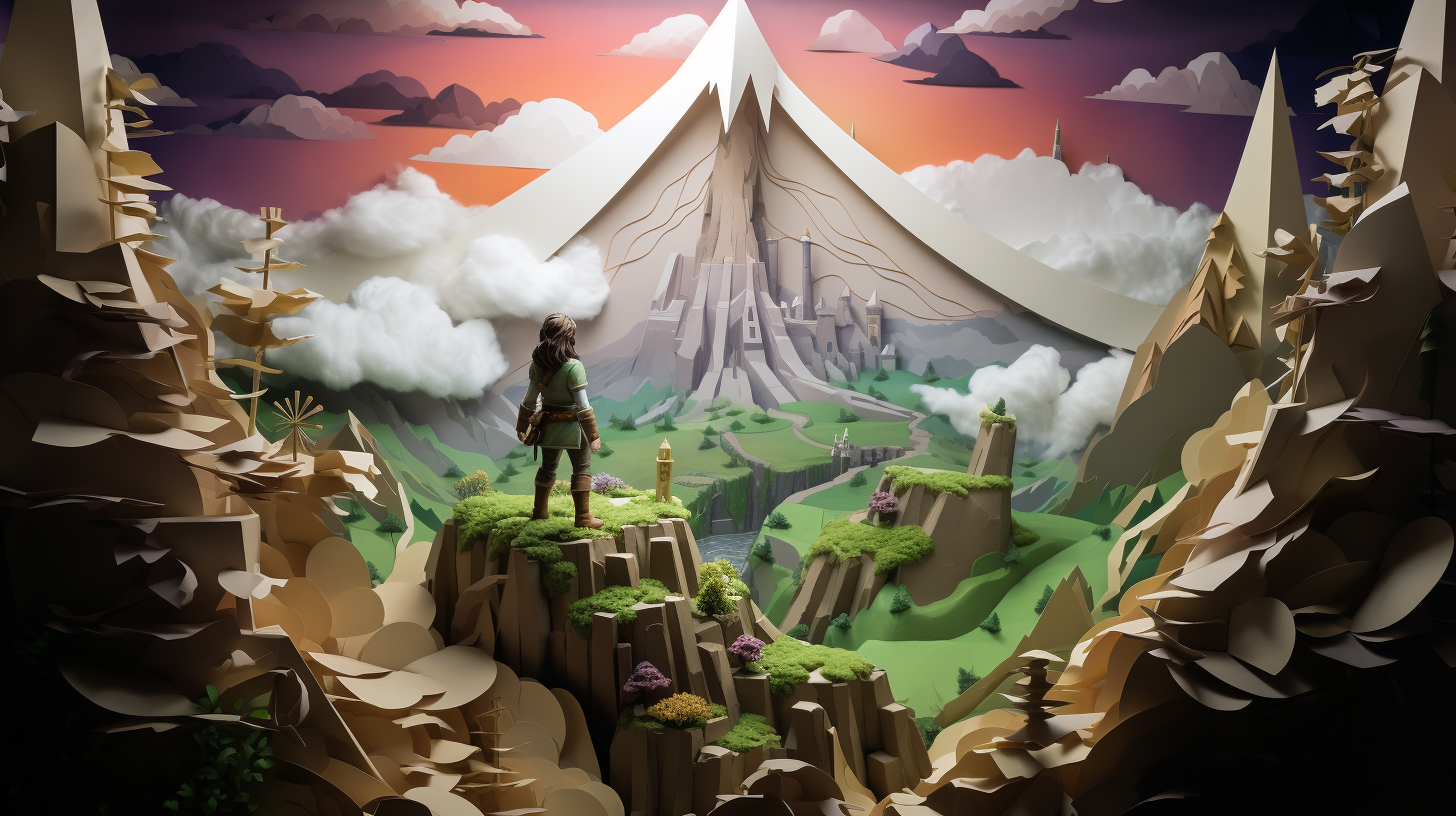 Legend of Zelda mountain diorama art