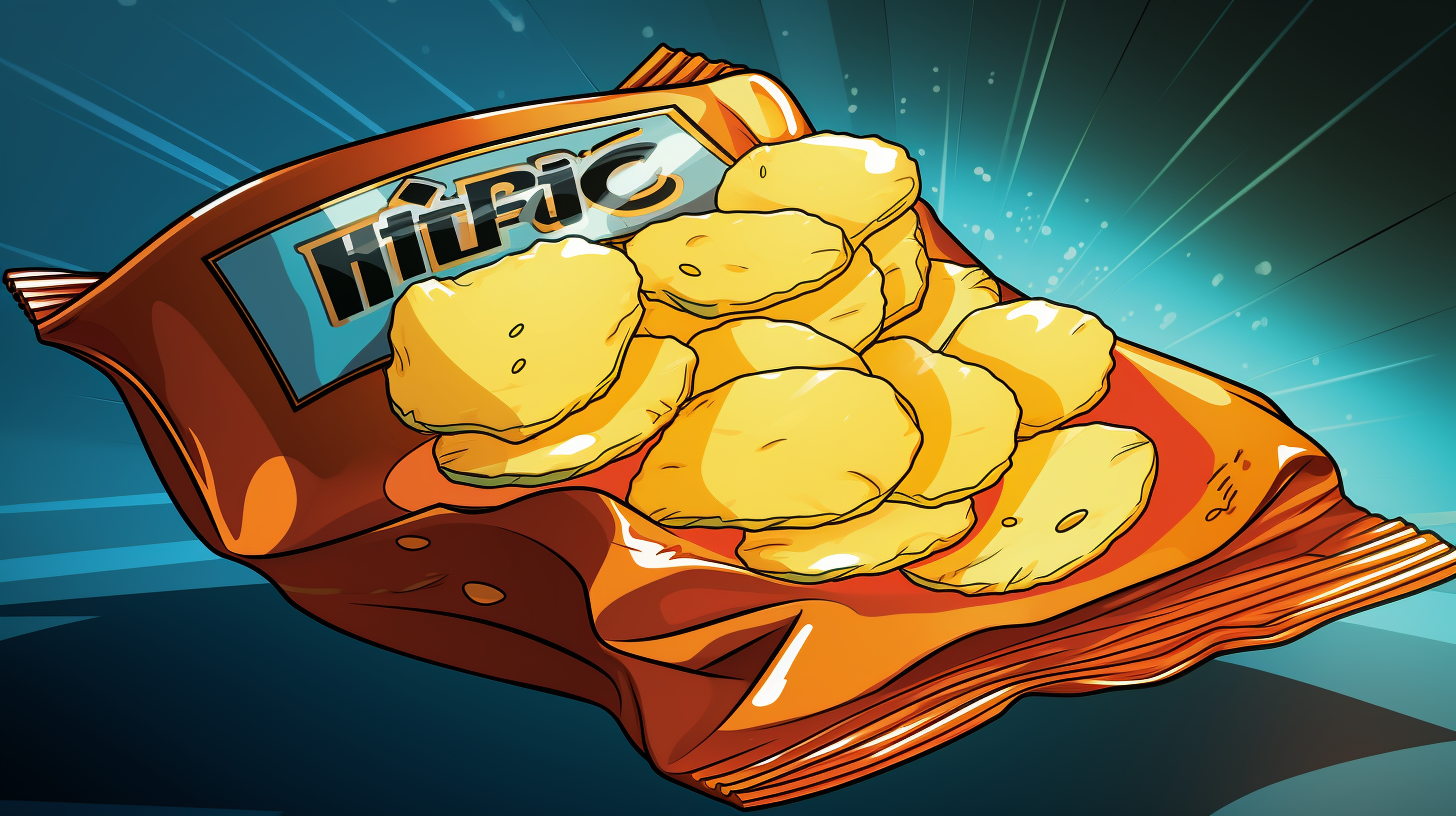 Editorial Cartoon of Lays Potato Chips with Silicon Tech Microchips