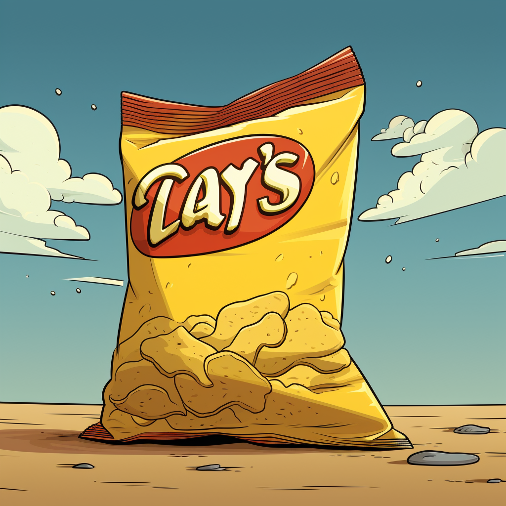 Lays potato chips on plain background