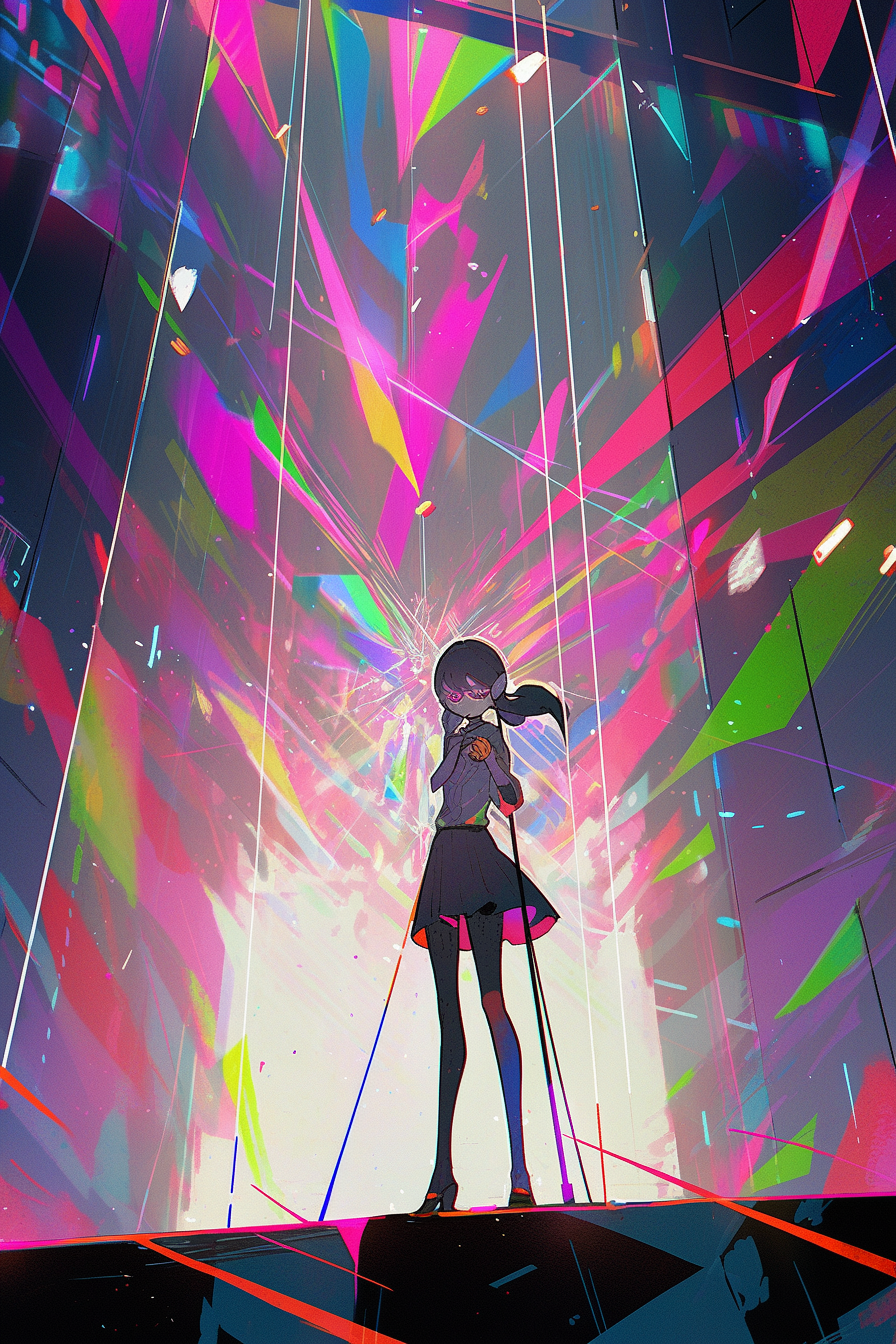 Vibrant manga-inspired light rays