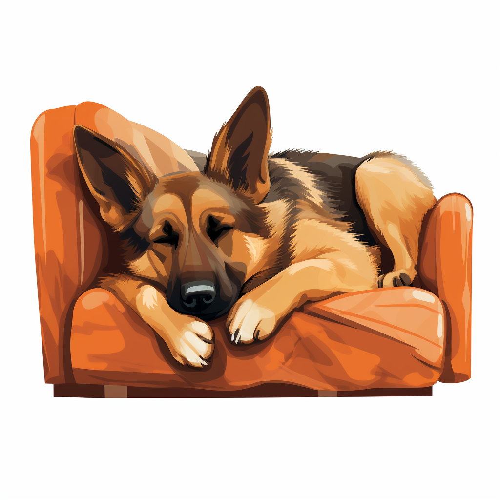 Cartoon dog sleeping on sofa