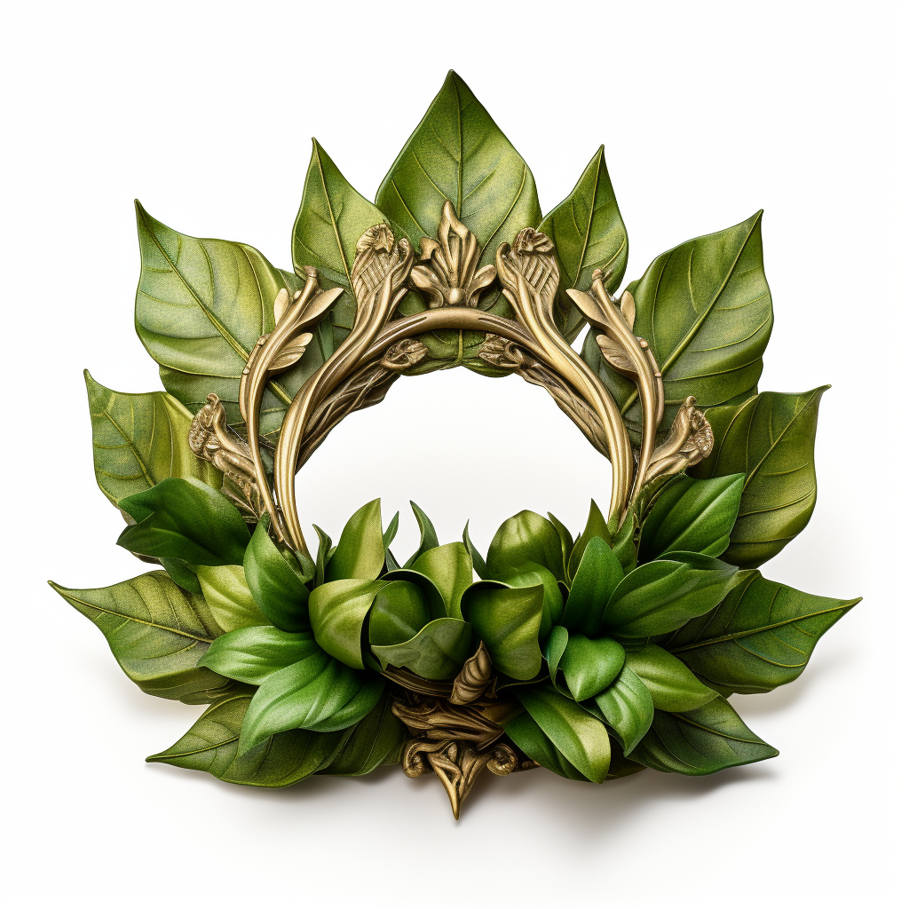 Beautiful leaf crown with large flower centerpiece