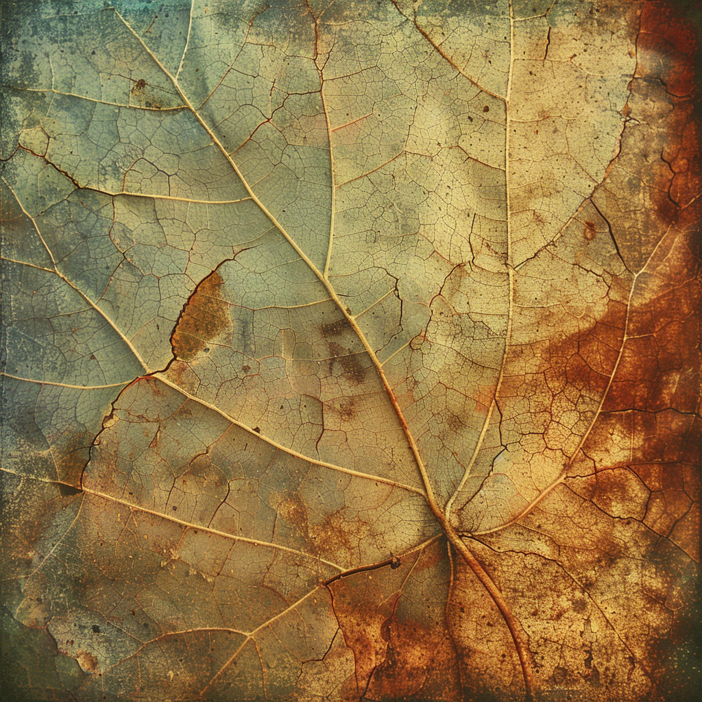 Leaf texture on dirty surface