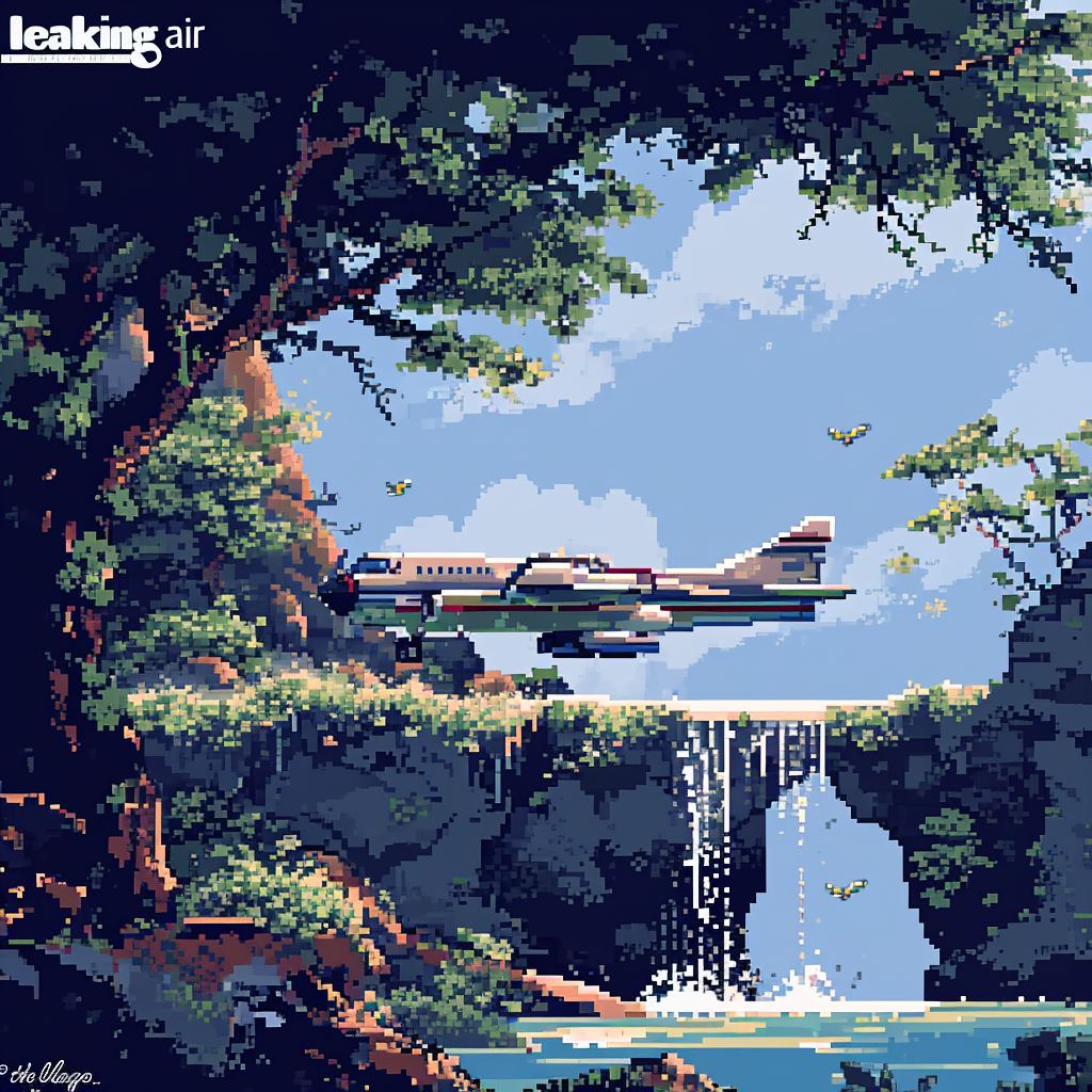 Pixel art album cover for  Leaking Air  song