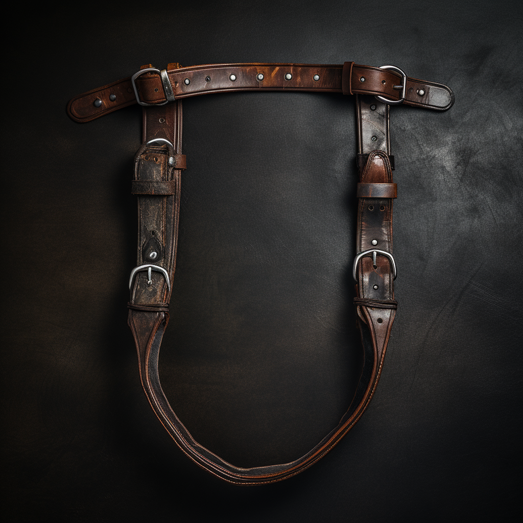 Leather horse equipment on dark background