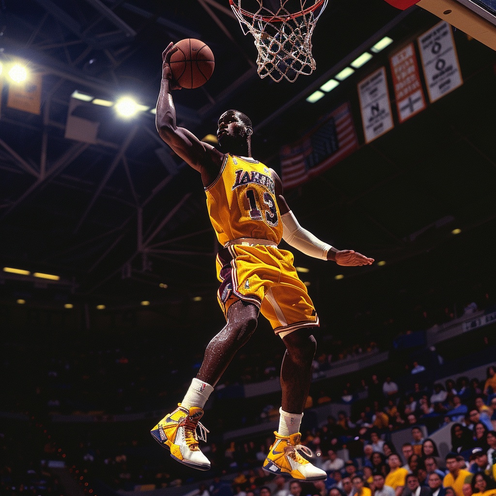 Young LeBron James Playing Basketball