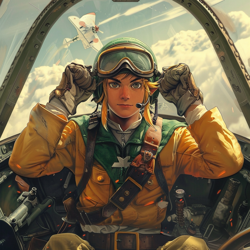 Zelda Link WW2 Pilot Bomber