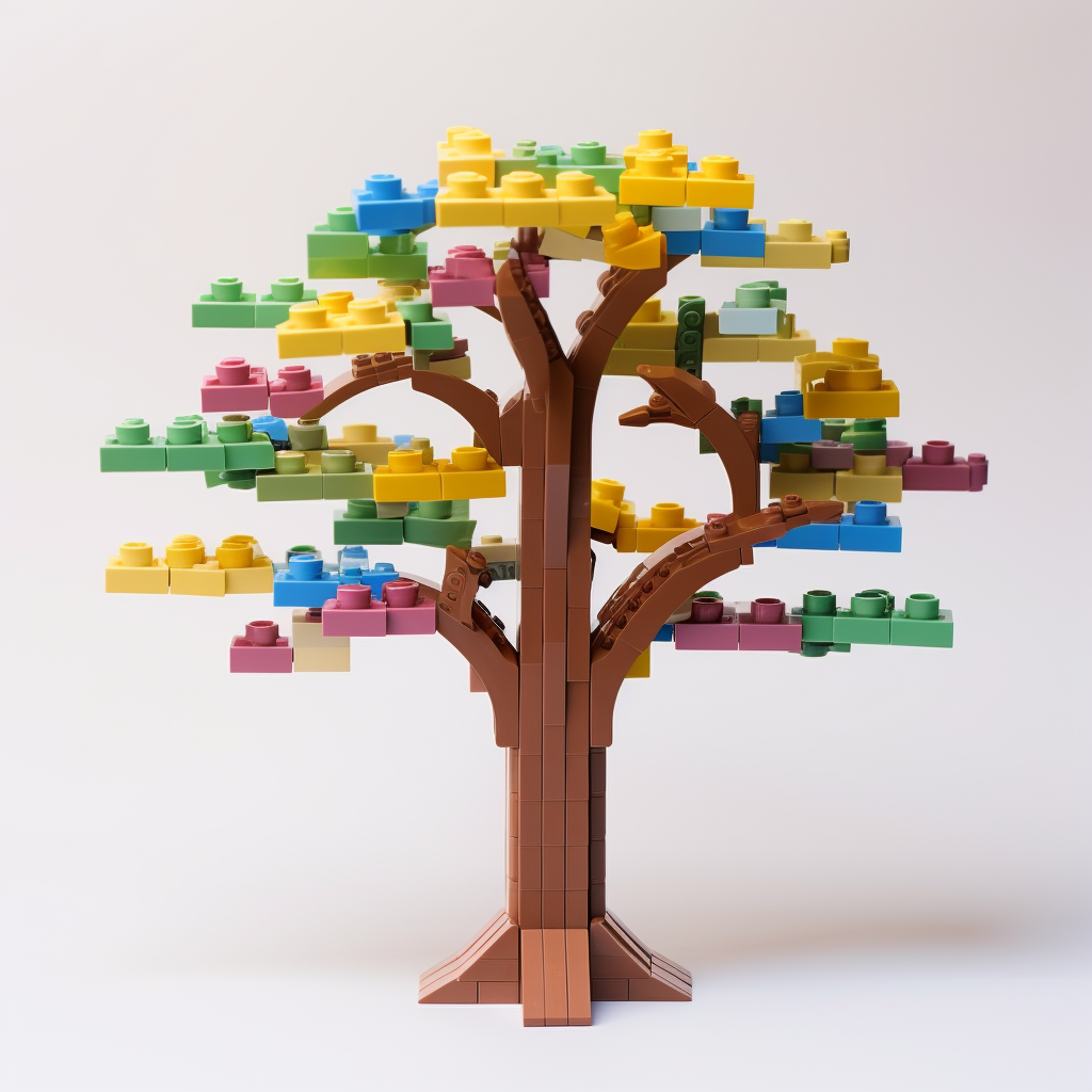 Minimalist Lego brick tree design