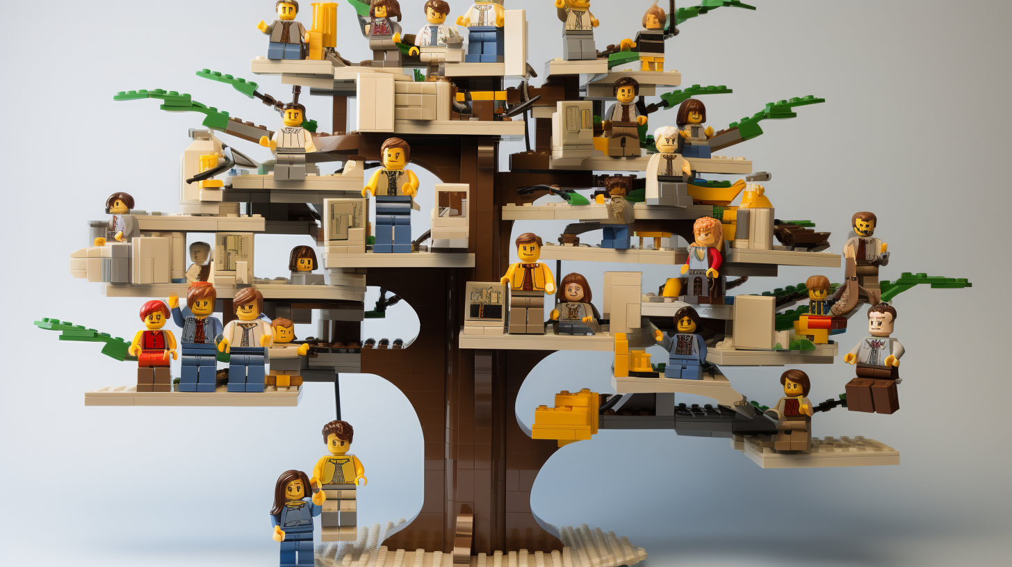 Lego building block family tree design