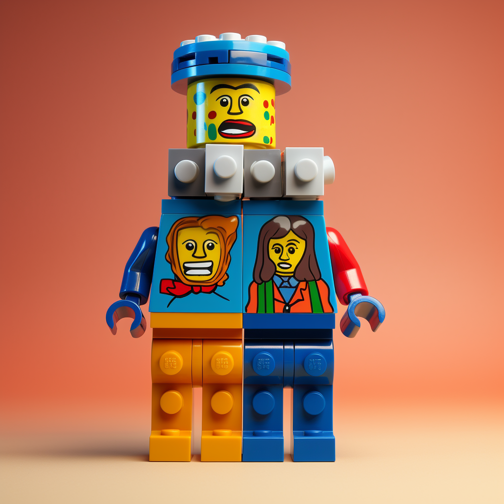 Lego Character Two Heads Body