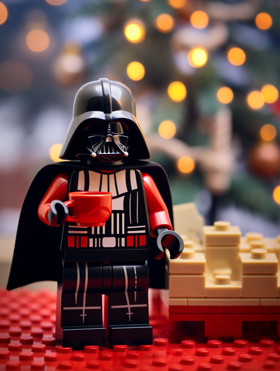 Lego Darth Vader Cup Coffee Christmas Jumper Background