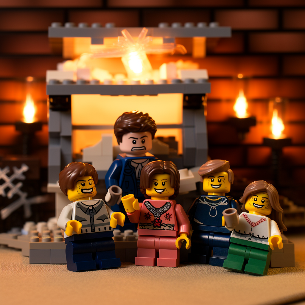 Lego Family Celebrating New Year 2024.