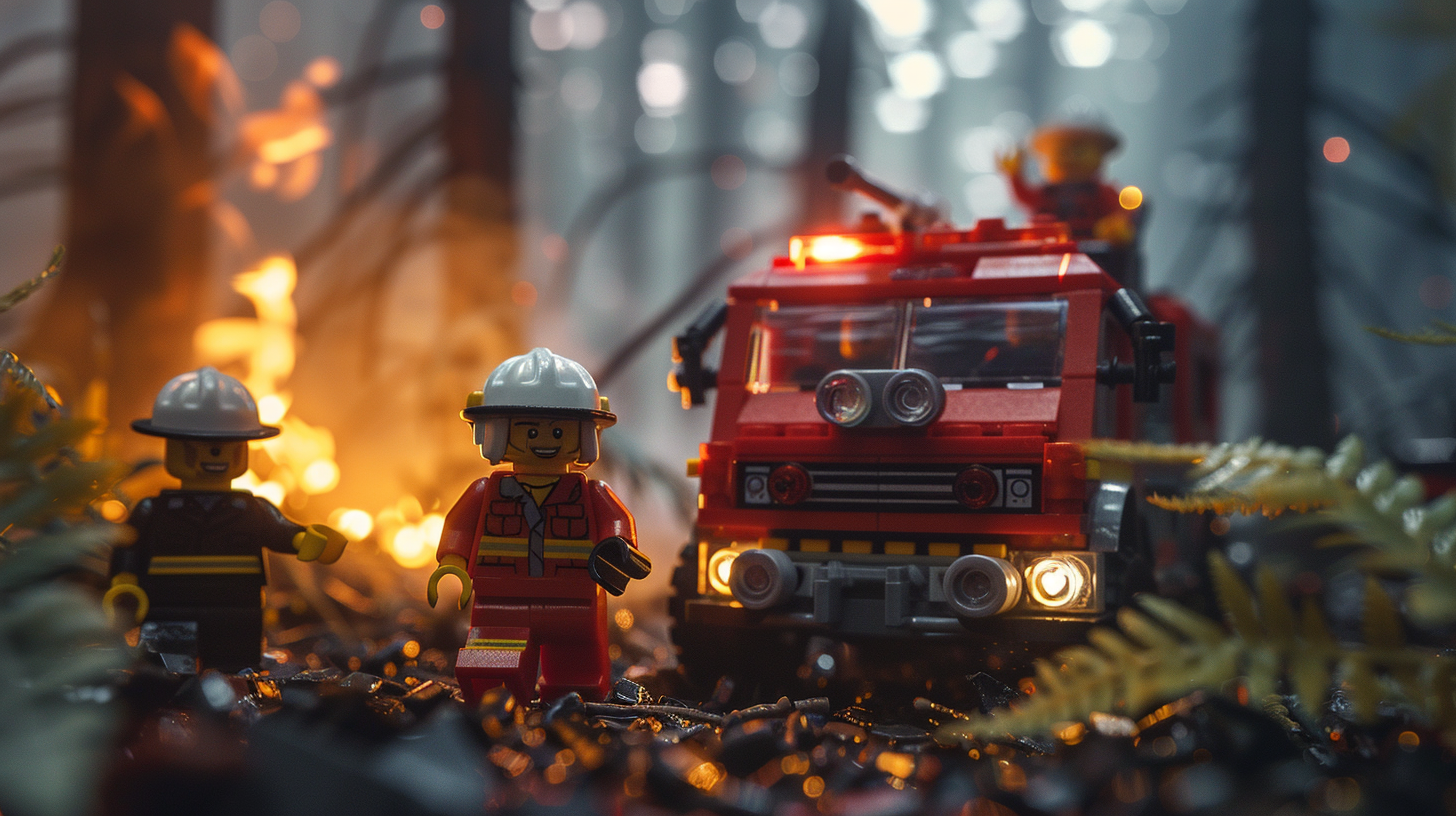 Lego Fire Rescue Team Scene