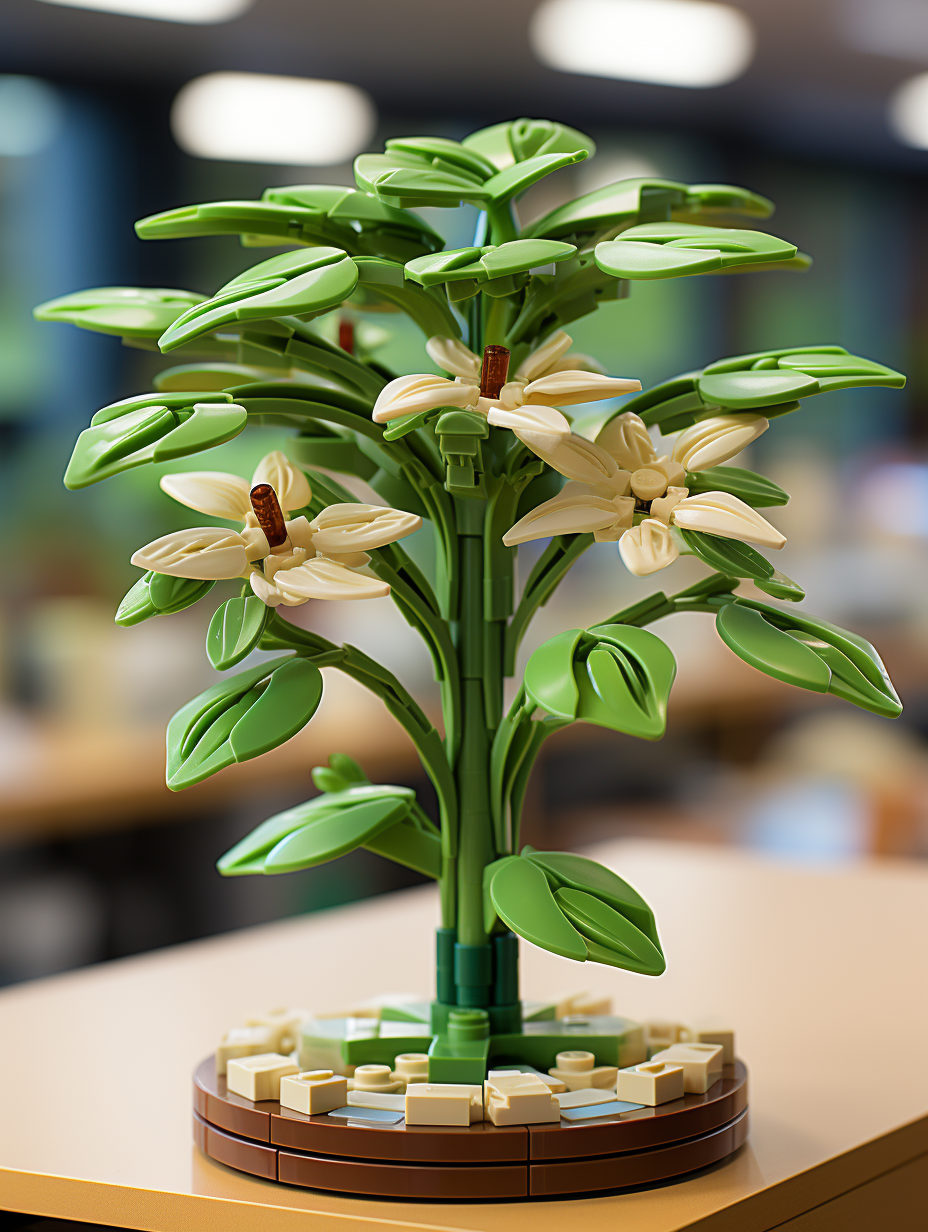 Colorful Lego plant creation