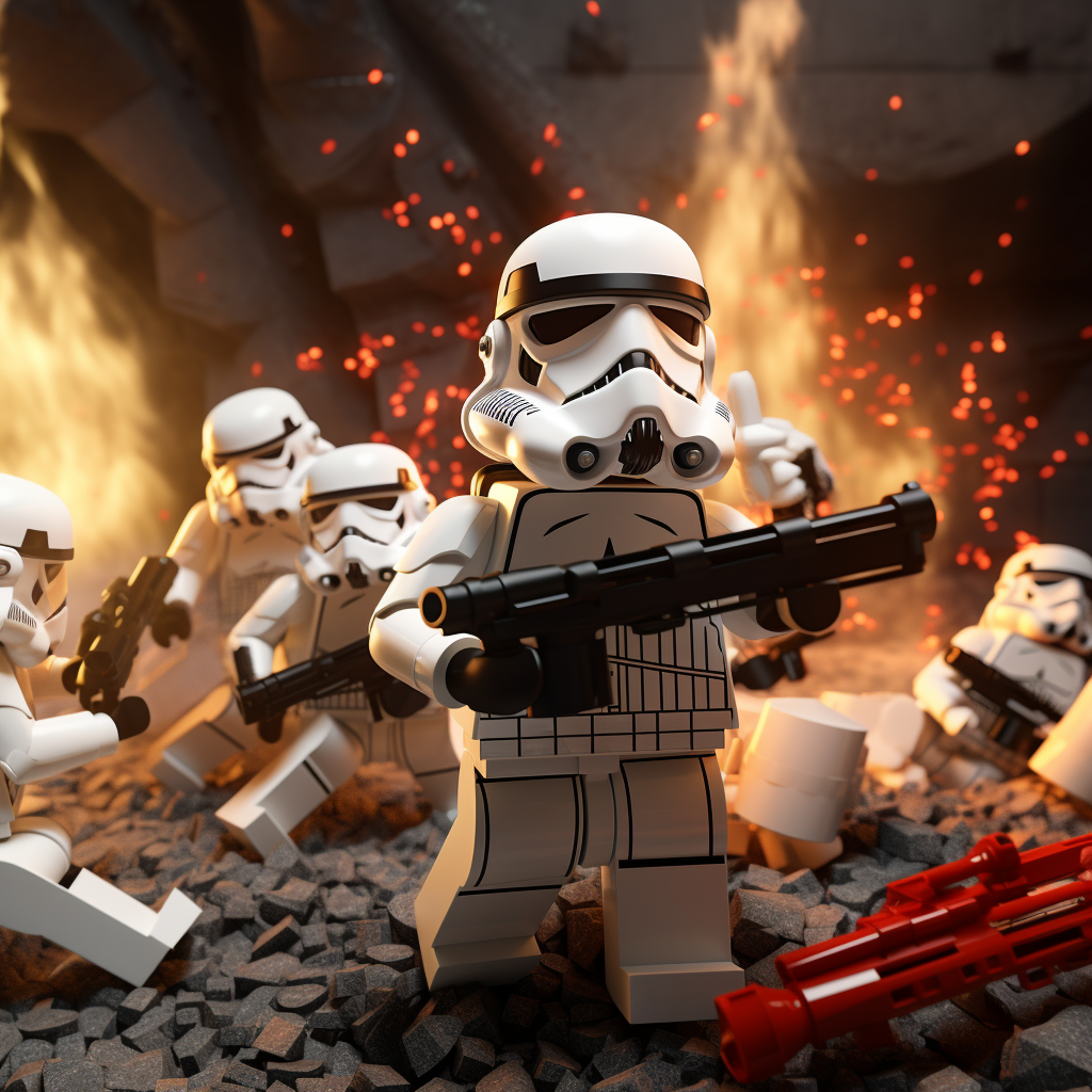 Lego Star Wars Stormtroopers vs Jedis Battle