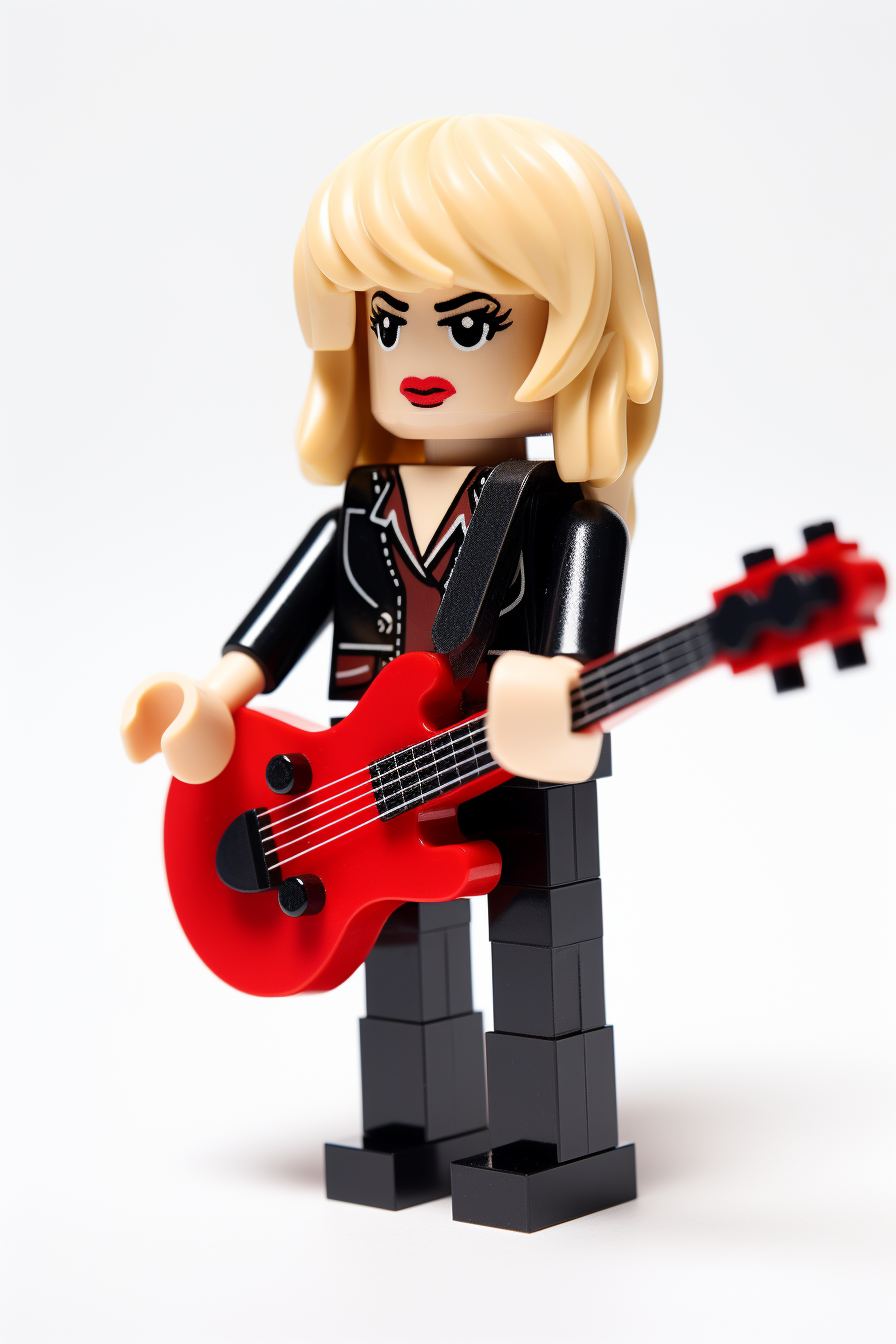 Lego Taylor Swift on White Background