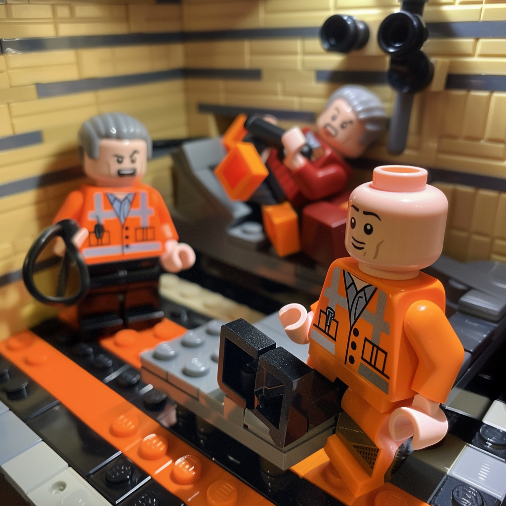 Lego Trainspotting Scene