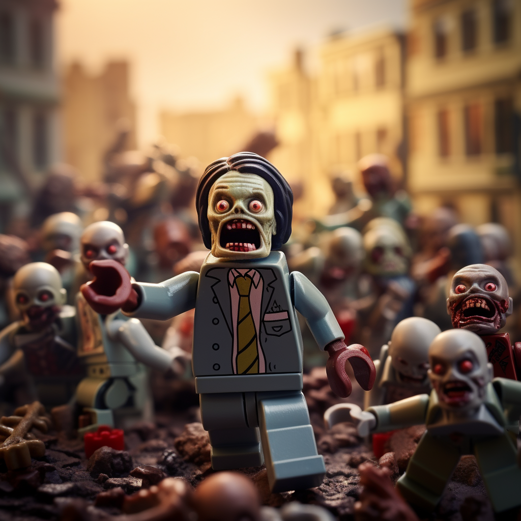 Lego zombies in action