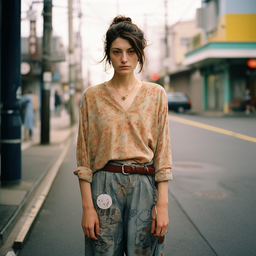 Ethnic woman with Leica camera