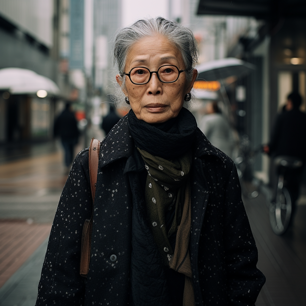 Elderwoman in Japan street snap