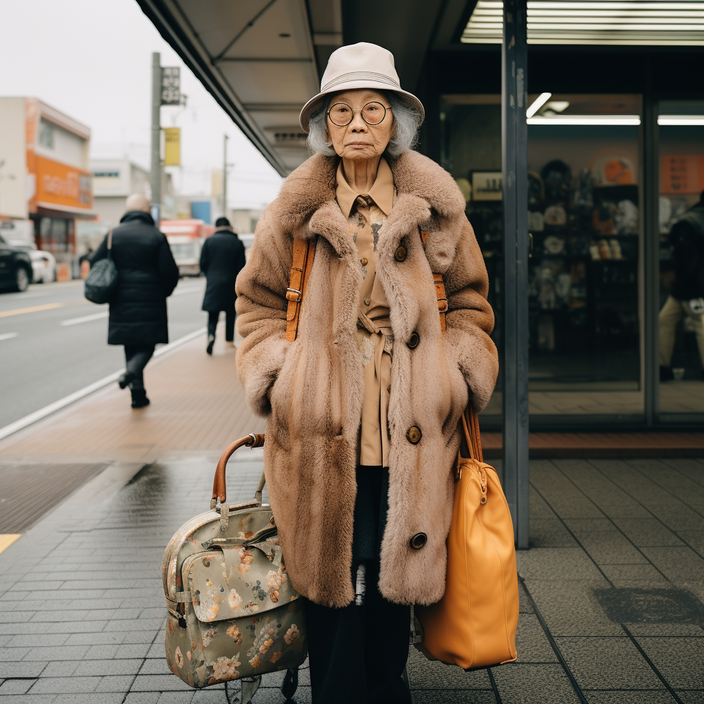 Elderwoman in Japan captured through Leica camera