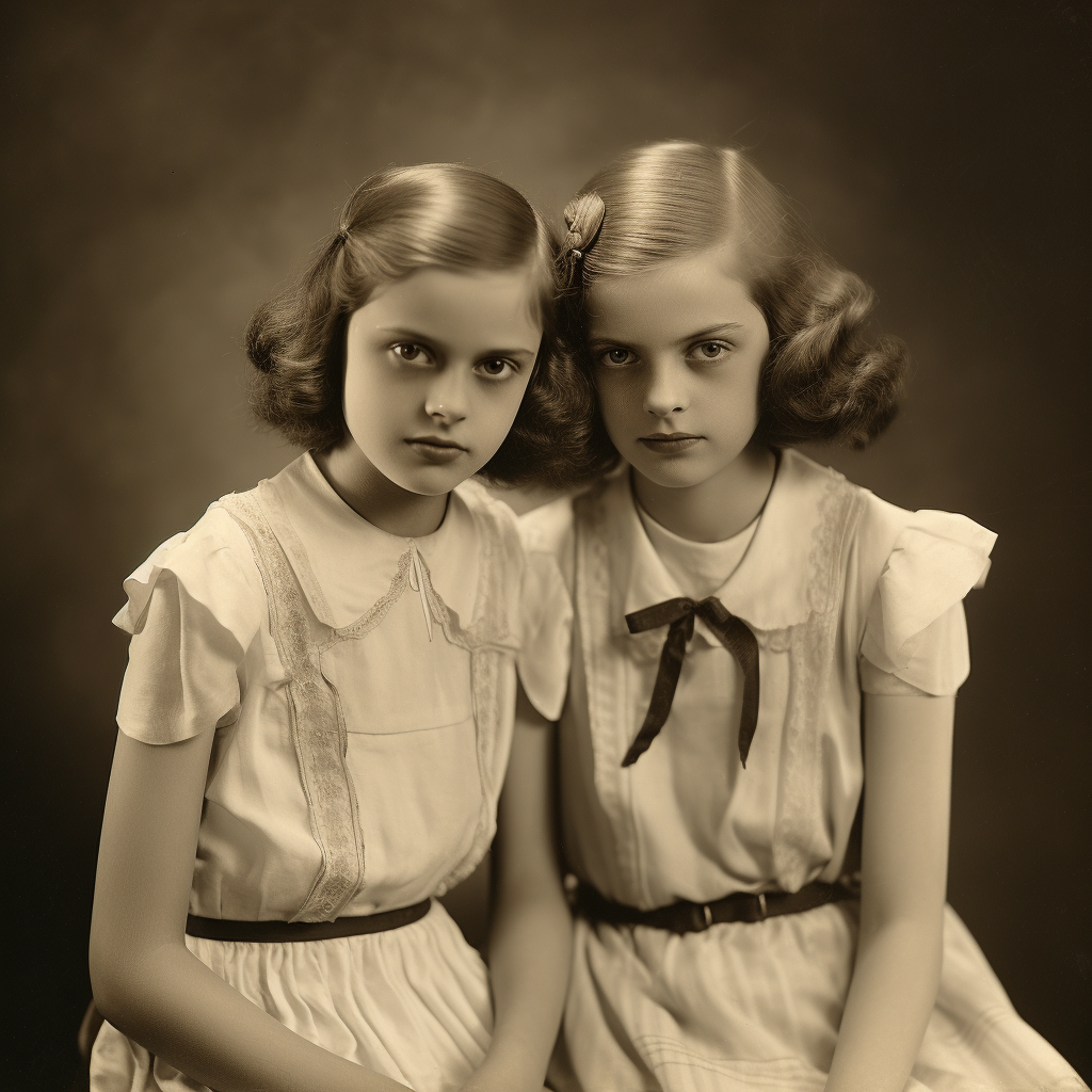 Vintage photograph of Lela and Jean, 1936