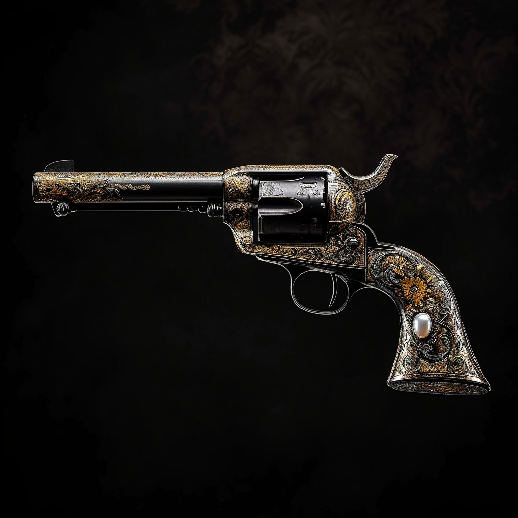 Lemat Revolver with Day of the Dead Engraving